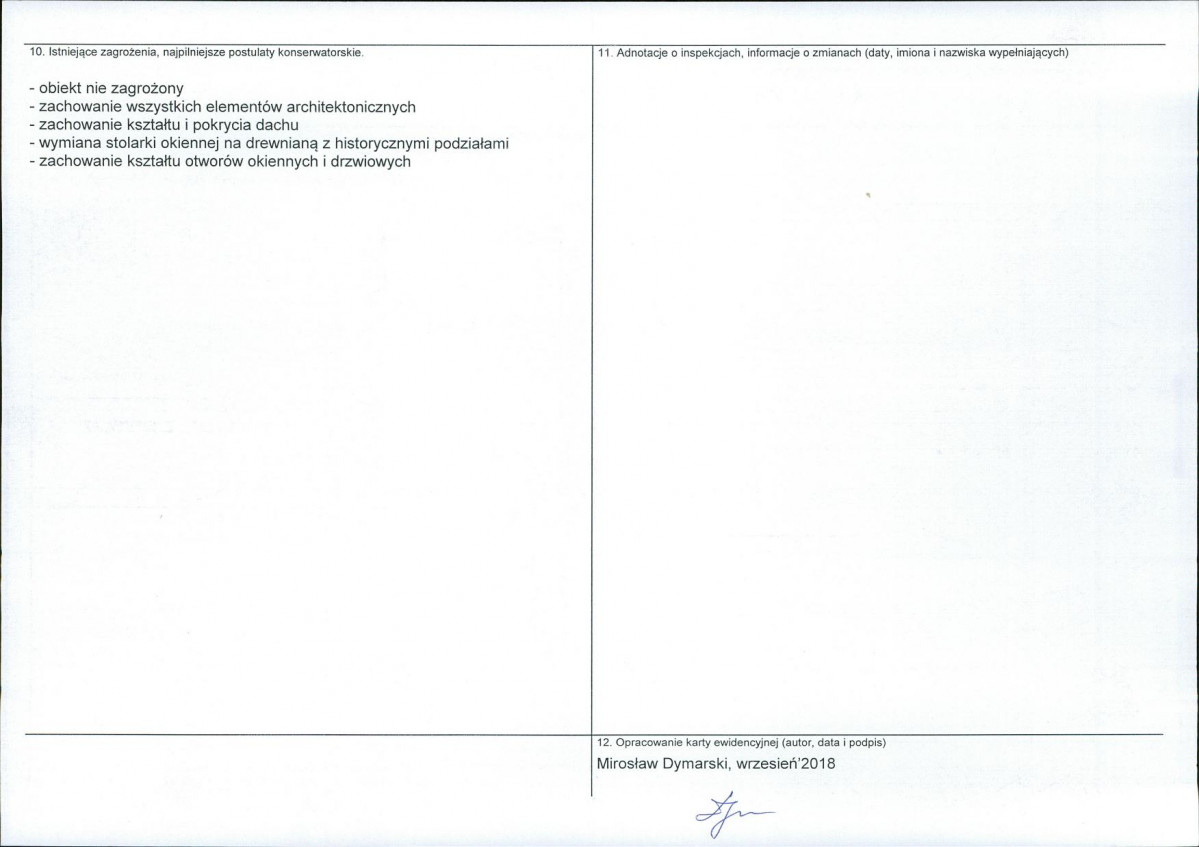 Karta obiektu niewpisanego do rejestru, skan nr 2