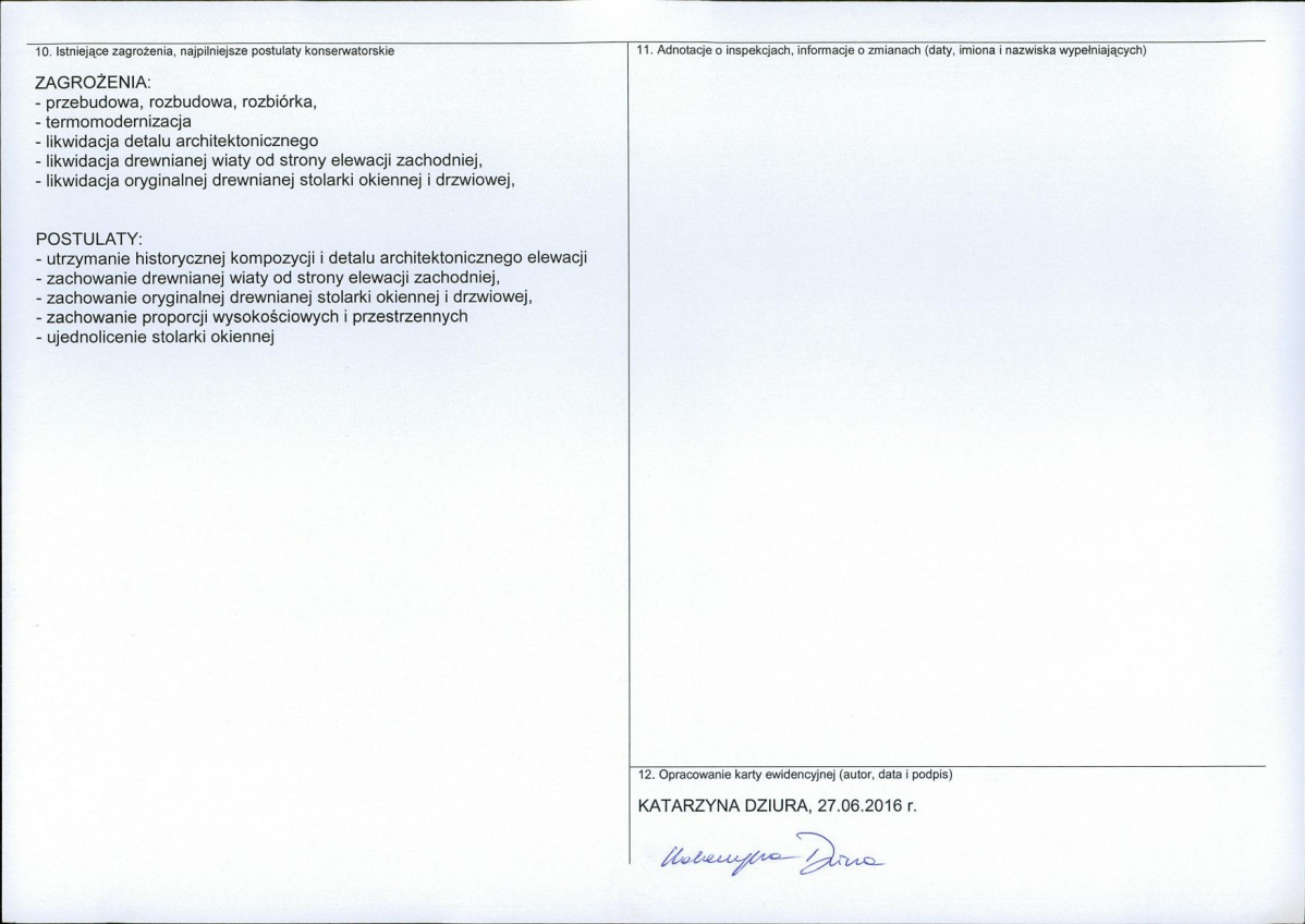 Karta obiektu niewpisanego do rejestru, skan nr 2