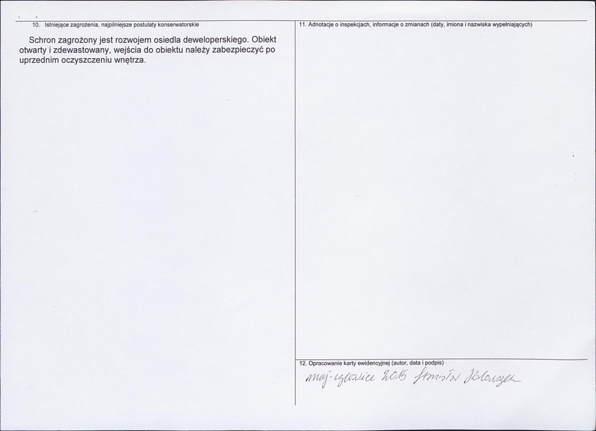 Karta obiektu niewpisanego do rejestru, skan nr 2