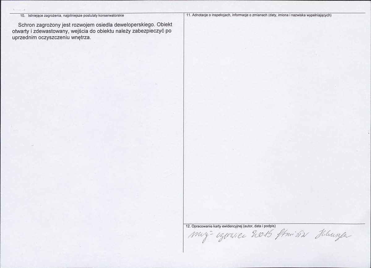 Karta obiektu niewpisanego do rejestru, skan nr 2