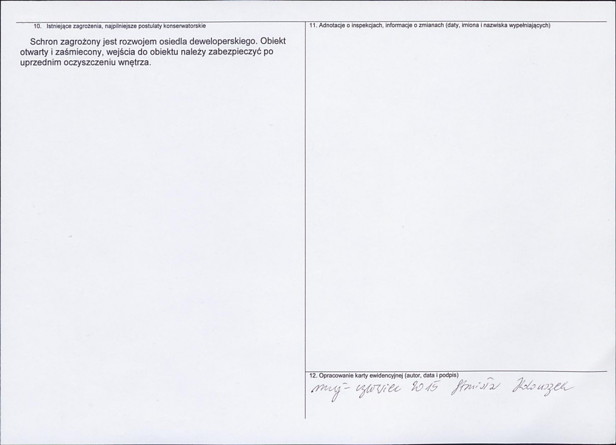 Karta obiektu niewpisanego do rejestru, skan nr 2