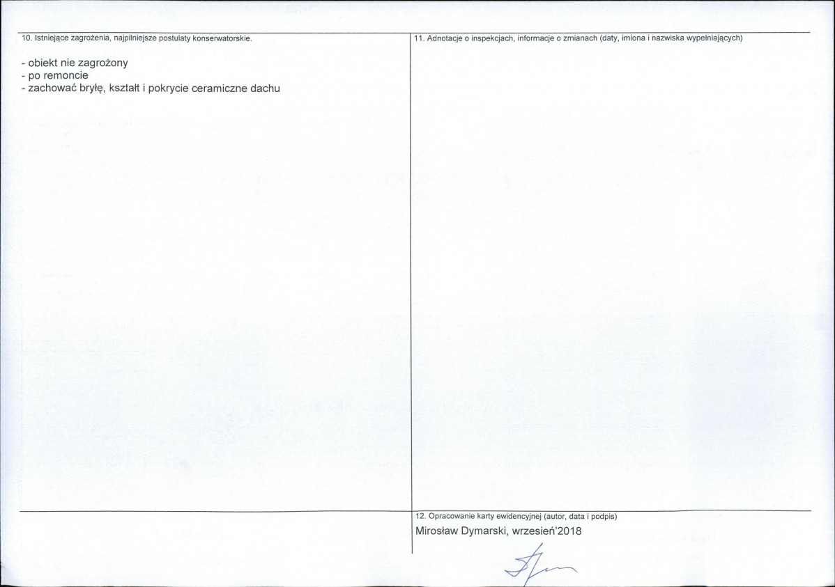 Karta obiektu niewpisanego do rejestru, skan nr 2