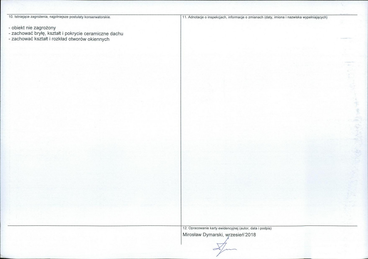 Karta obiektu niewpisanego do rejestru, skan nr 2
