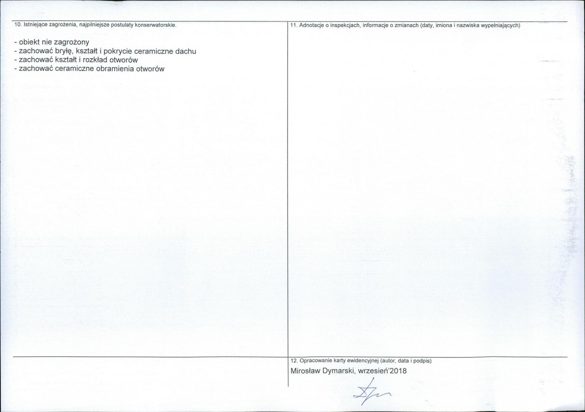 Karta obiektu niewpisanego do rejestru, skan nr 2