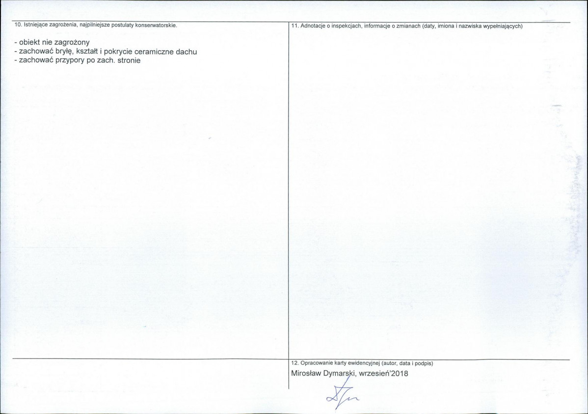 Karta obiektu niewpisanego do rejestru, skan nr 2