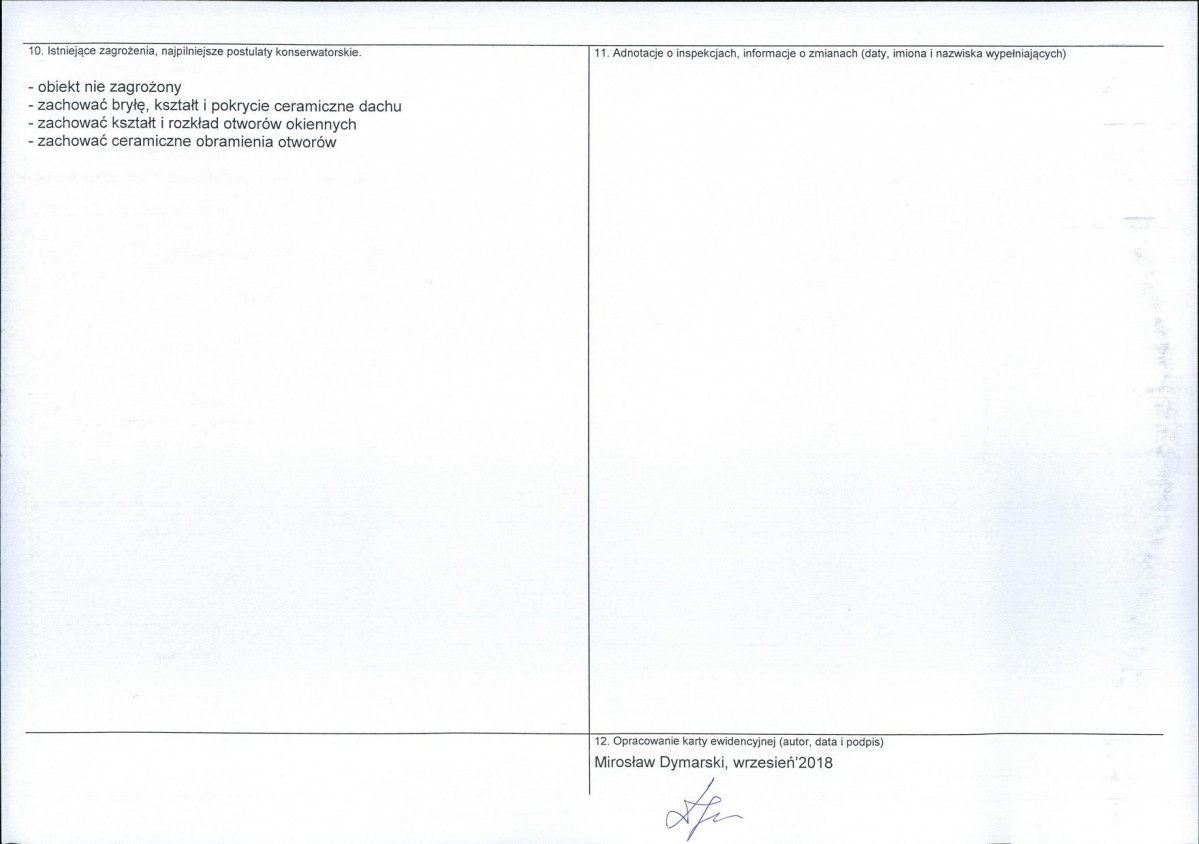 Karta obiektu niewpisanego do rejestru, skan nr 2