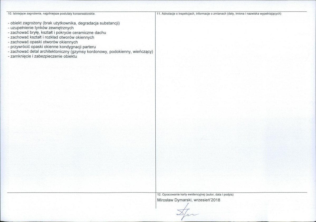 KEZN - Karta obiektu niewpisanego do rejestru, skan nr 2