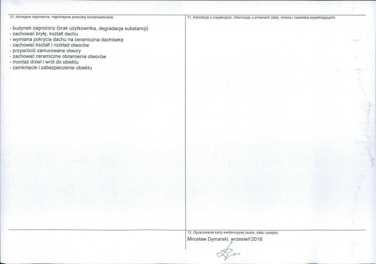 KEZN - Karta obiektu niewpisanego do rejestru, skan nr 2