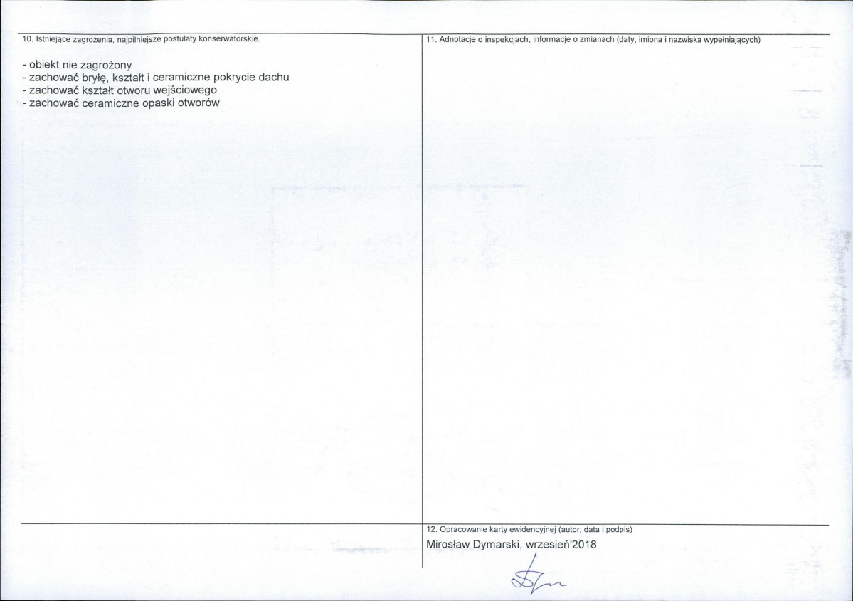 Karta obiektu niewpisanego do rejestru, skan nr 2