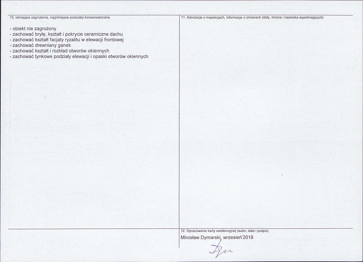 Karta obiektu niewpisanego do rejestru, skan nr 2