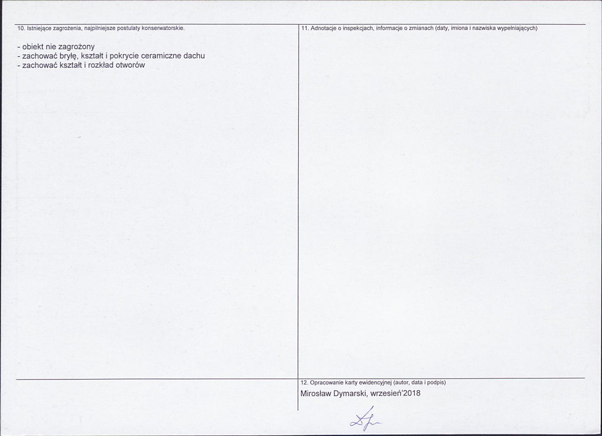 Karta obiektu niewpisanego do rejestru, skan nr 2