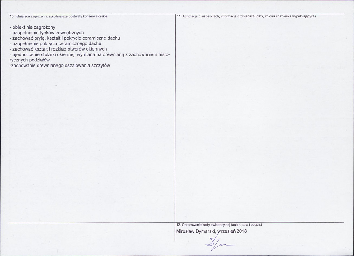 Karta obiektu niewpisanego do rejestru, skan nr 2
