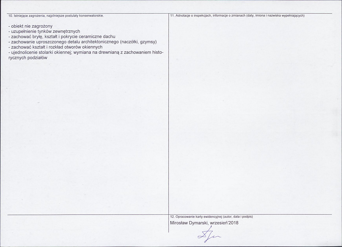 Karta obiektu niewpisanego do rejestru, skan nr 2