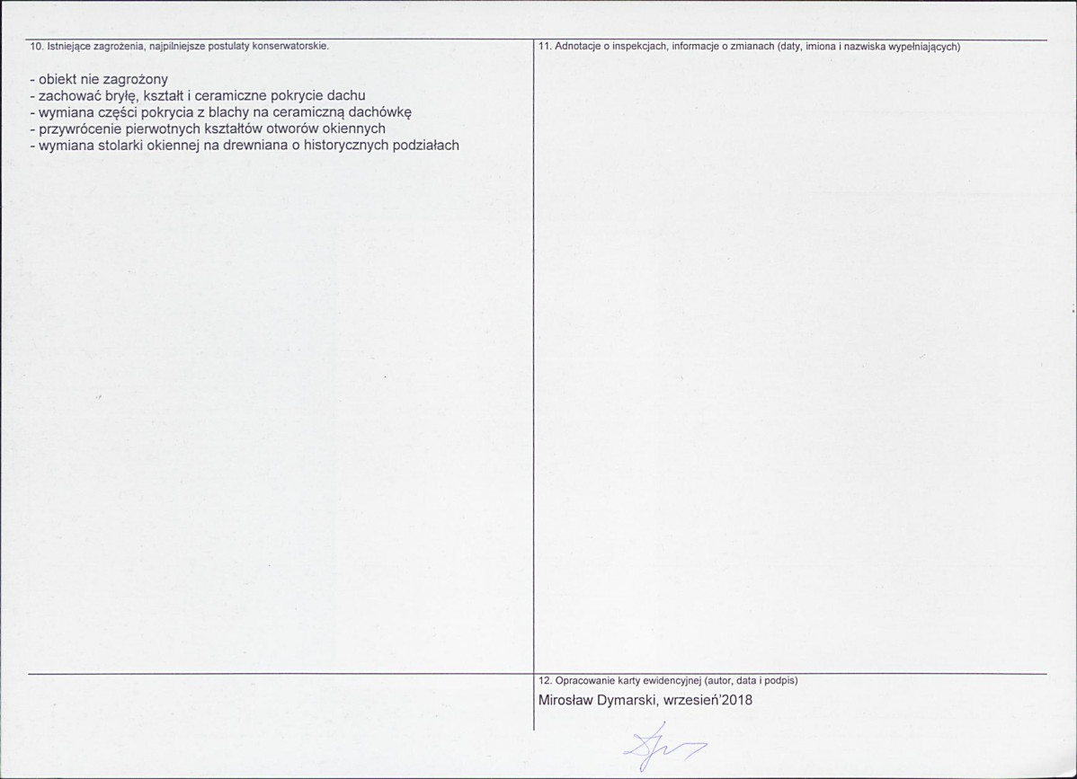 Karta obiektu niewpisanego do rejestru, skan nr 2