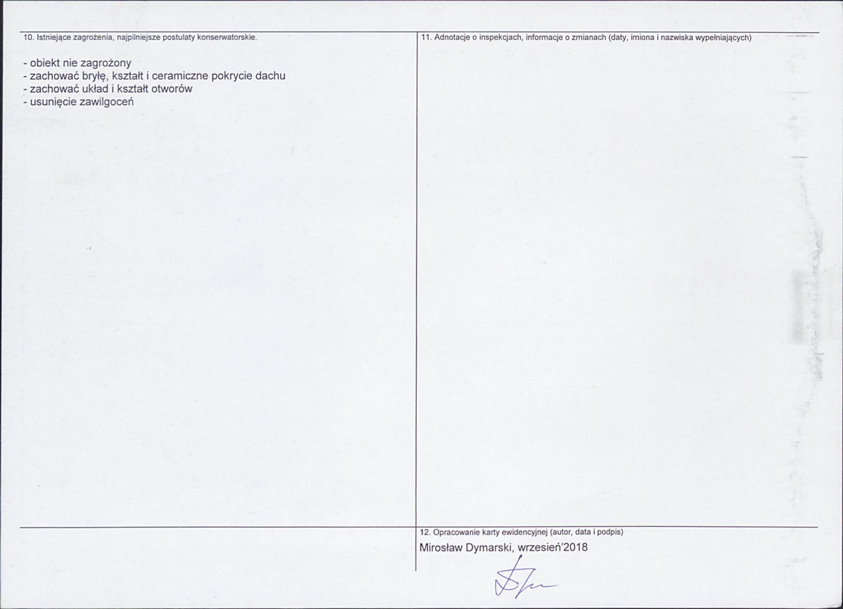 KEZN - Karta obiektu niewpisanego do rejestru, skan nr 2