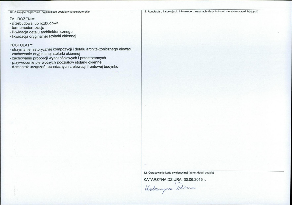 Karta obiektu niewpisanego do rejestru, skan nr 2