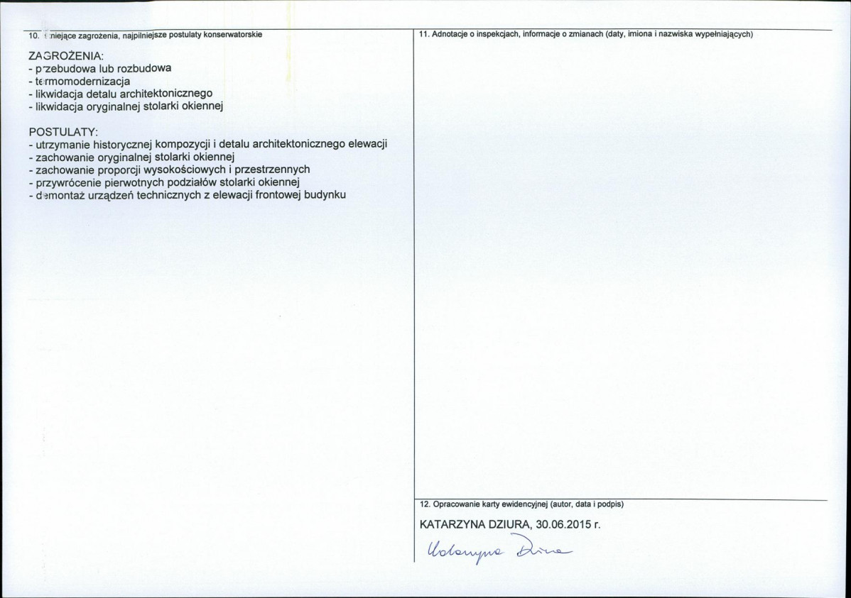 Karta obiektu niewpisanego do rejestru, skan nr 2
