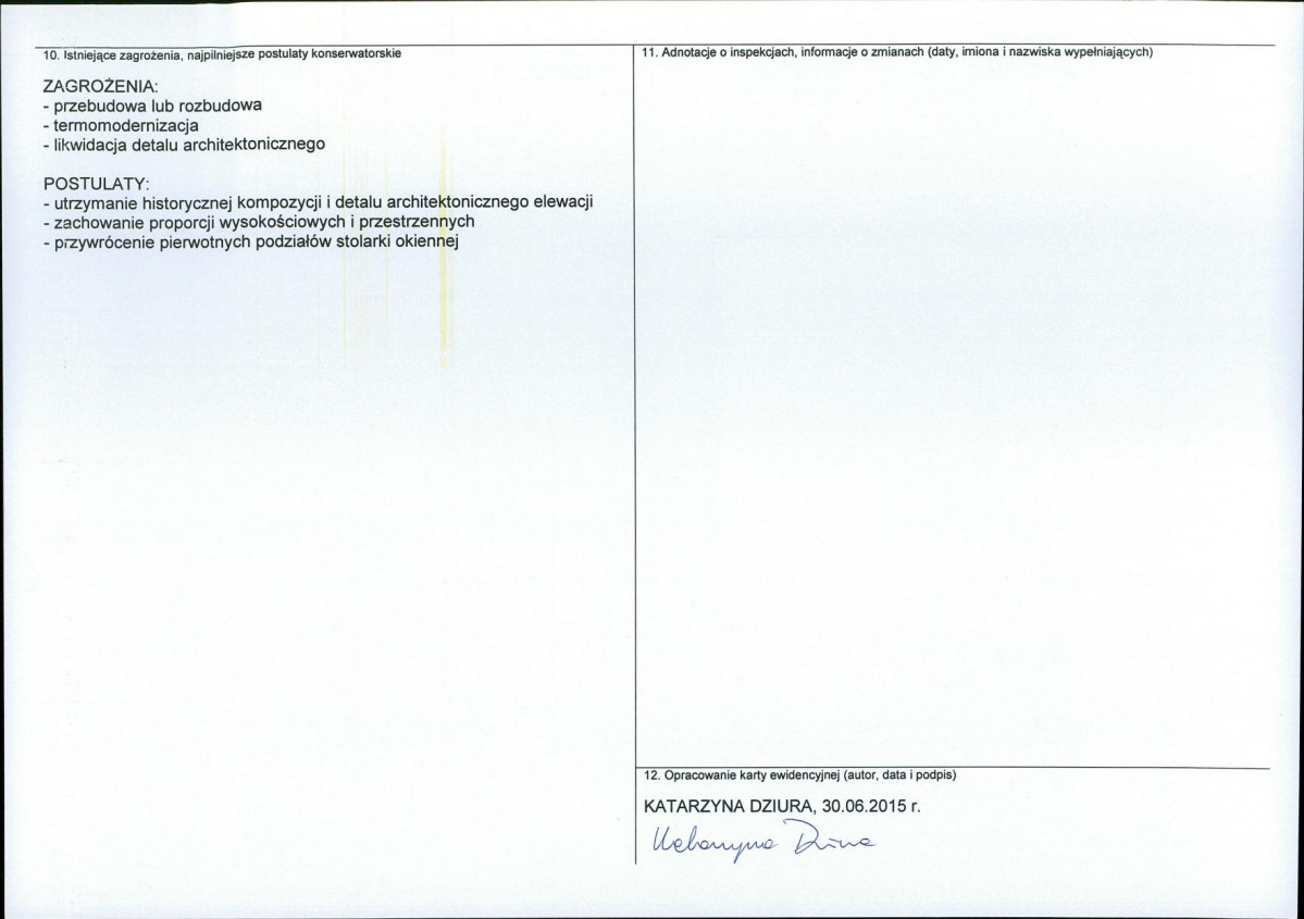 Karta obiektu niewpisanego do rejestru, skan nr 2