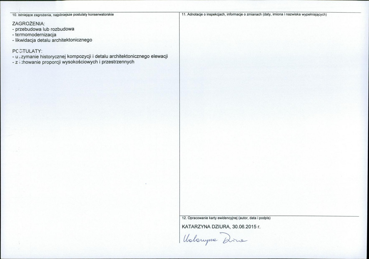 Karta obiektu niewpisanego do rejestru, skan nr 2