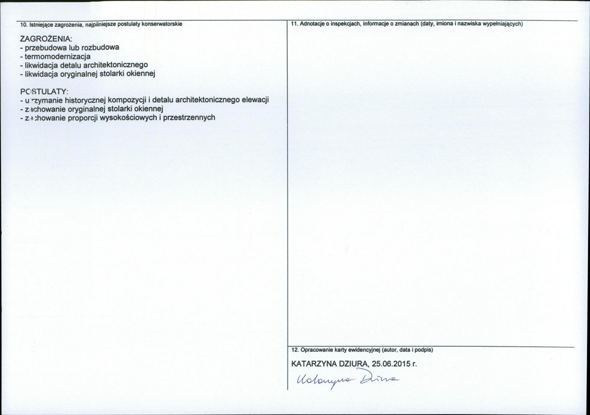 Karta obiektu niewpisanego do rejestru, skan nr 2