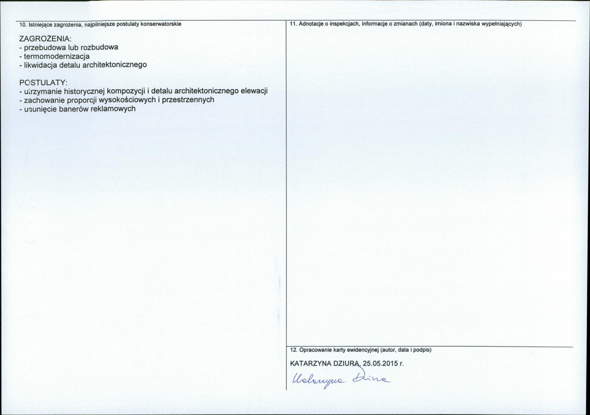 Karta obiektu niewpisanego do rejestru, skan nr 2