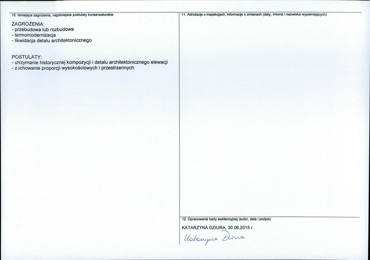 Karta obiektu niewpisanego do rejestru, skan nr 2