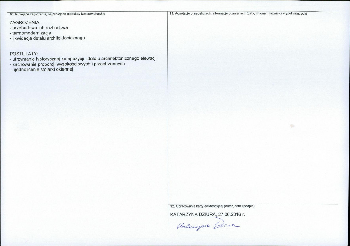 Karta obiektu niewpisanego do rejestru, skan nr 2