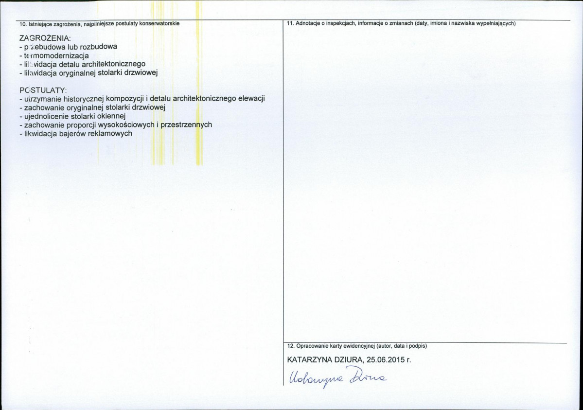 Karta obiektu niewpisanego do rejestru, skan nr 2