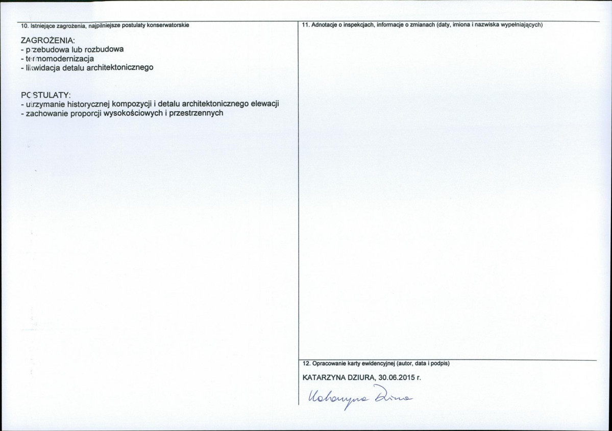 Karta obiektu niewpisanego do rejestru, skan nr 2