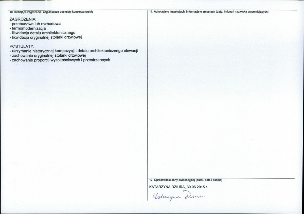 Karta obiektu niewpisanego do rejestru, skan nr 2