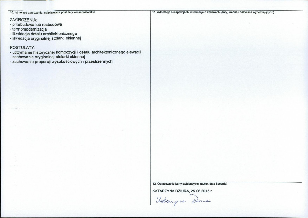 Karta obiektu niewpisanego do rejestru, skan nr 2