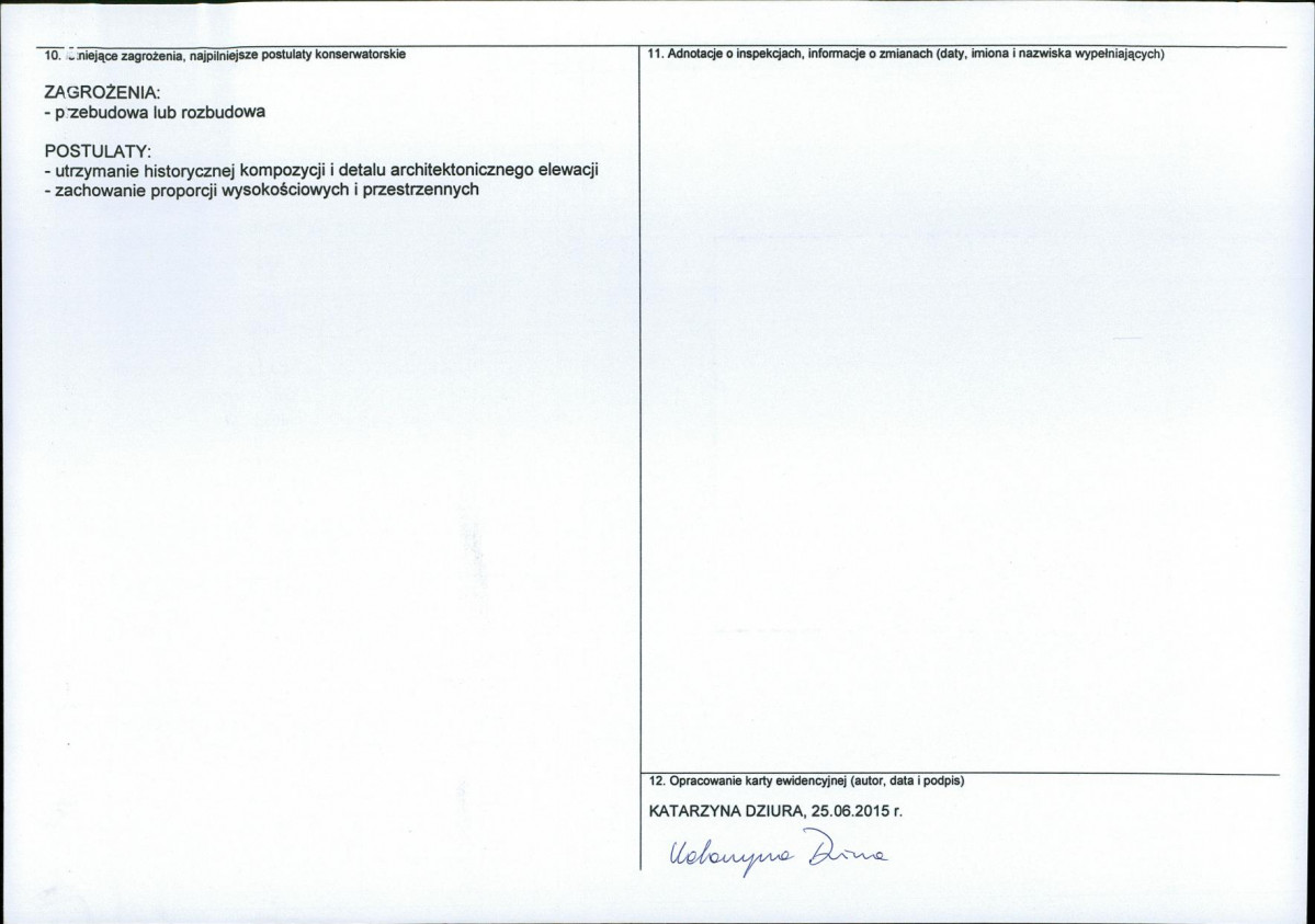 Karta obiektu niewpisanego do rejestru, skan nr 2