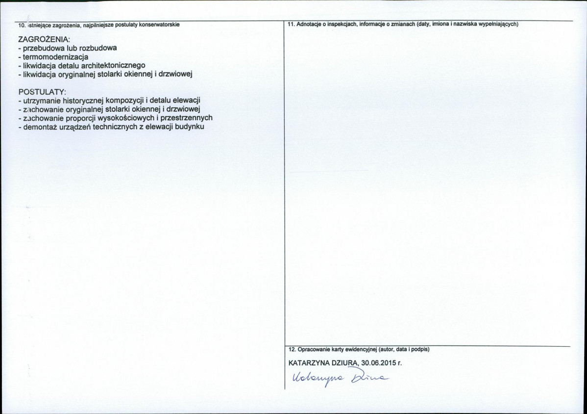 Karta obiektu niewpisanego do rejestru, skan nr 2