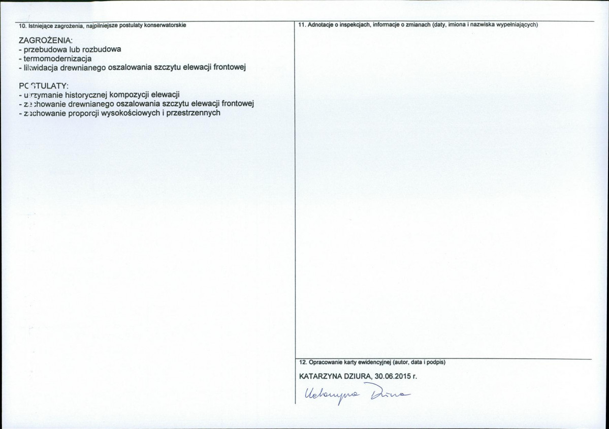 Karta obiektu niewpisanego do rejestru, skan nr 2