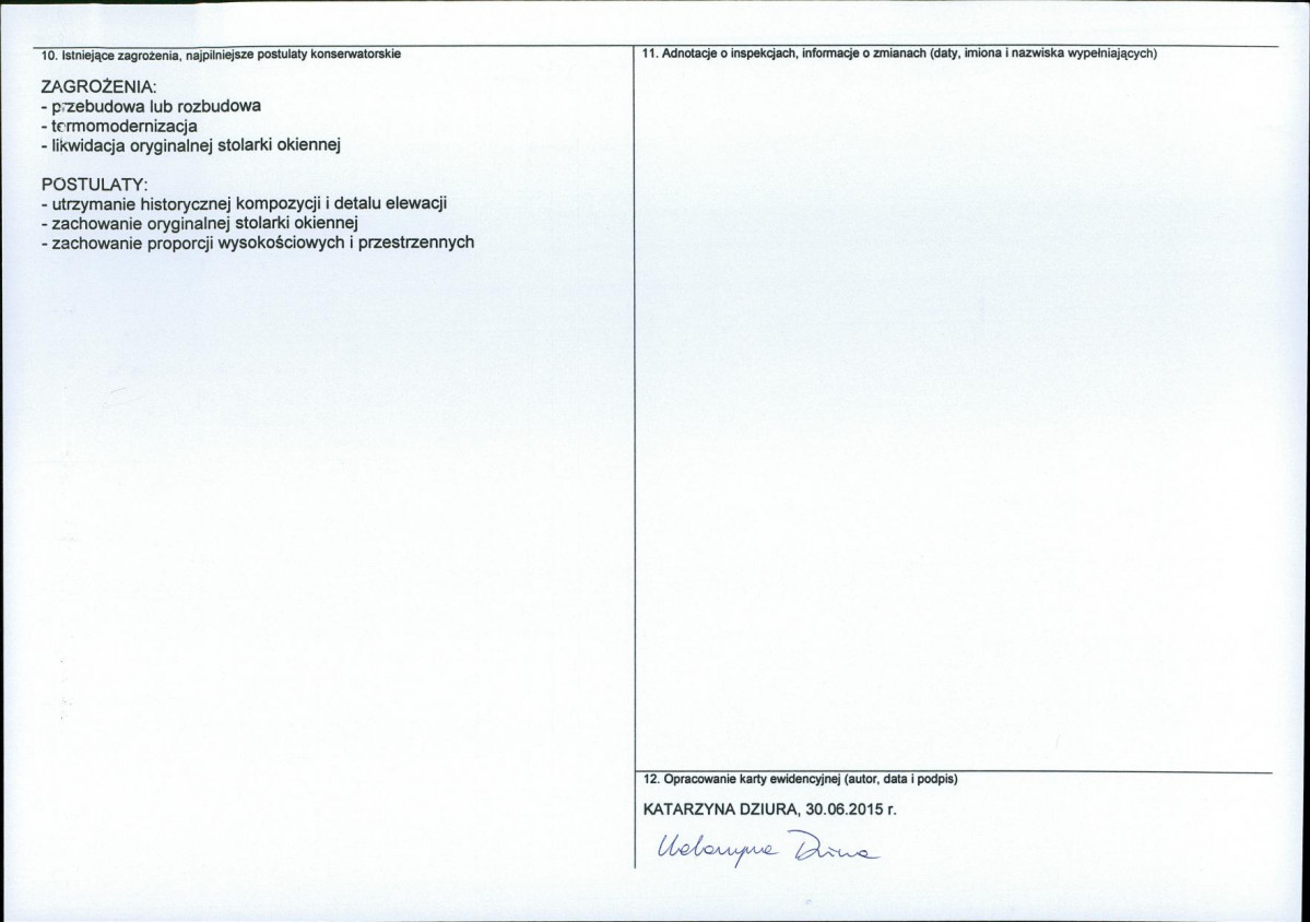 Karta obiektu niewpisanego do rejestru, skan nr 2