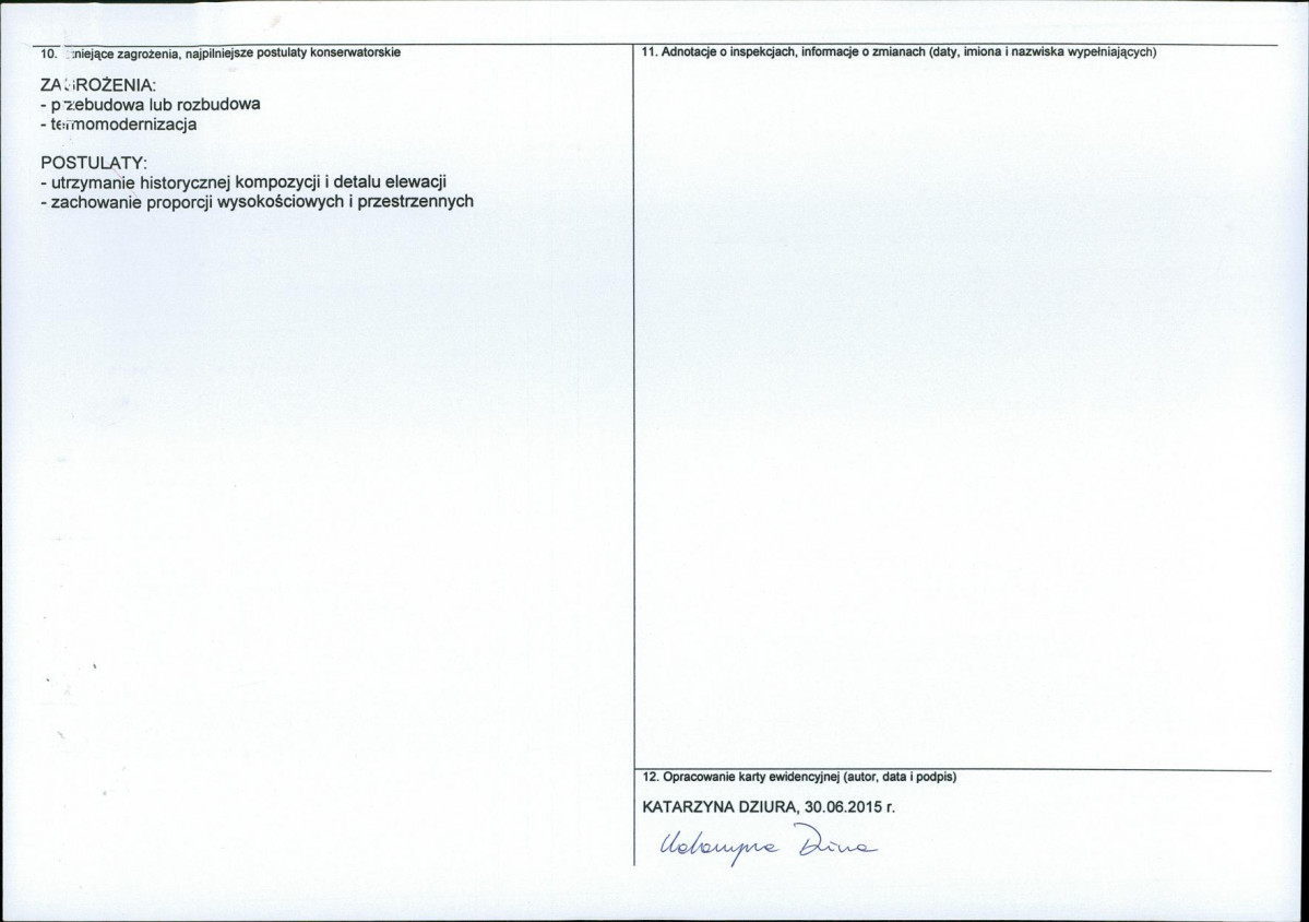 Karta obiektu niewpisanego do rejestru, skan nr 2