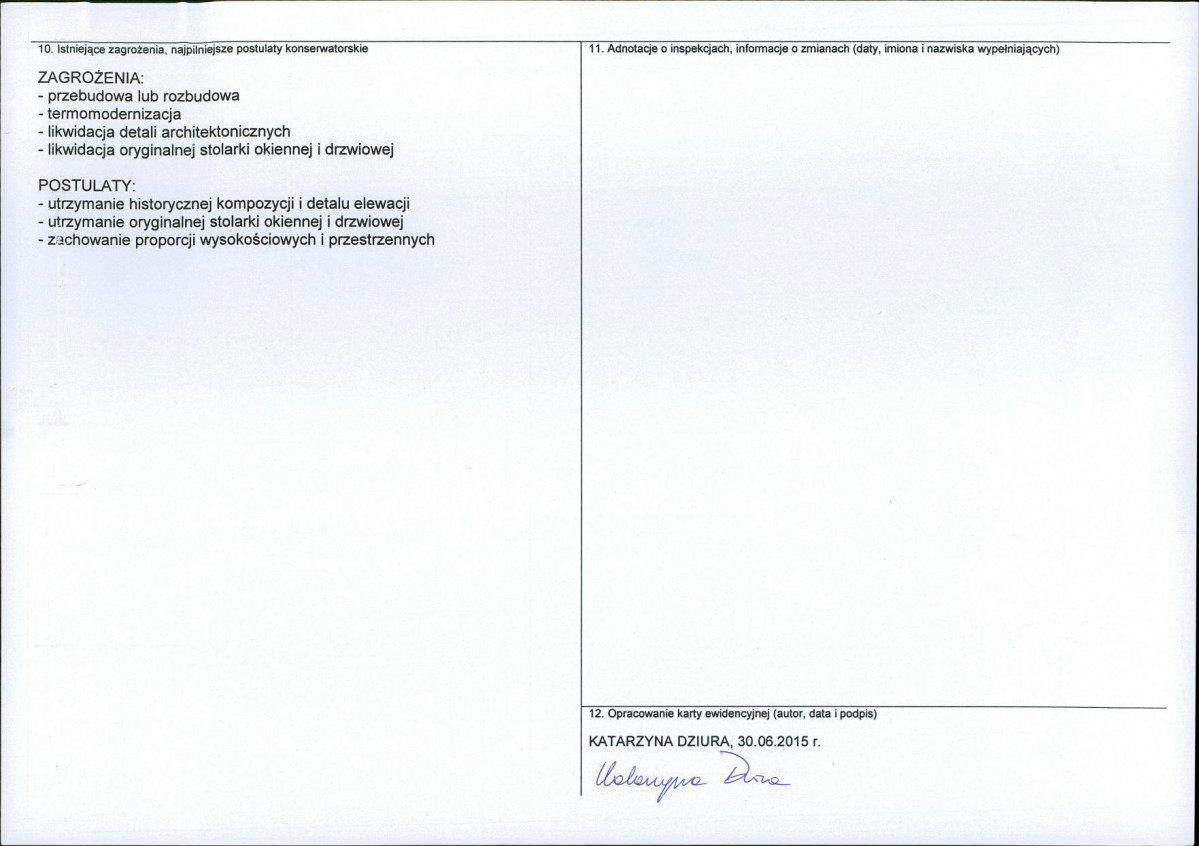 Karta obiektu niewpisanego do rejestru, skan nr 2