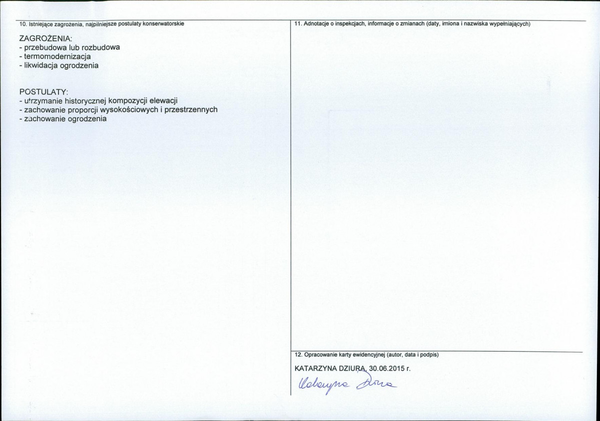 Karta obiektu niewpisanego do rejestru, skan nr 2