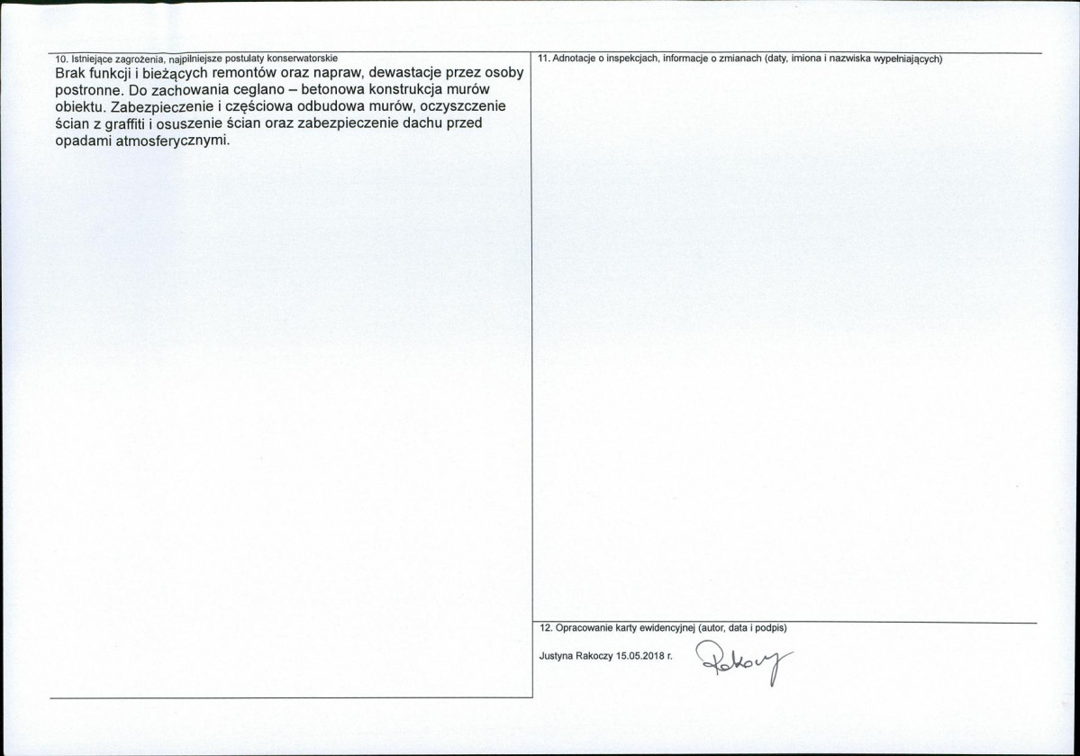 Karta obiektu niewpisanego do rejestru, skan nr 2
