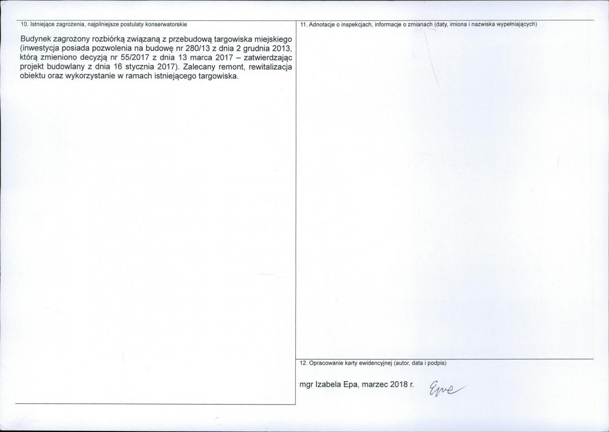 Karta obiektu niewpisanego do rejestru, skan nr 2