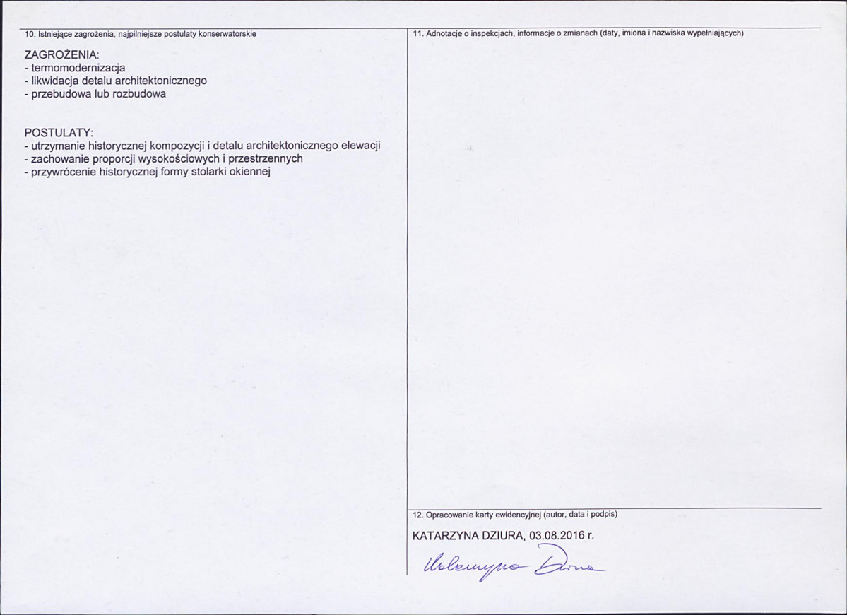 Karta obiektu niewpisanego do rejestru, skan nr 2