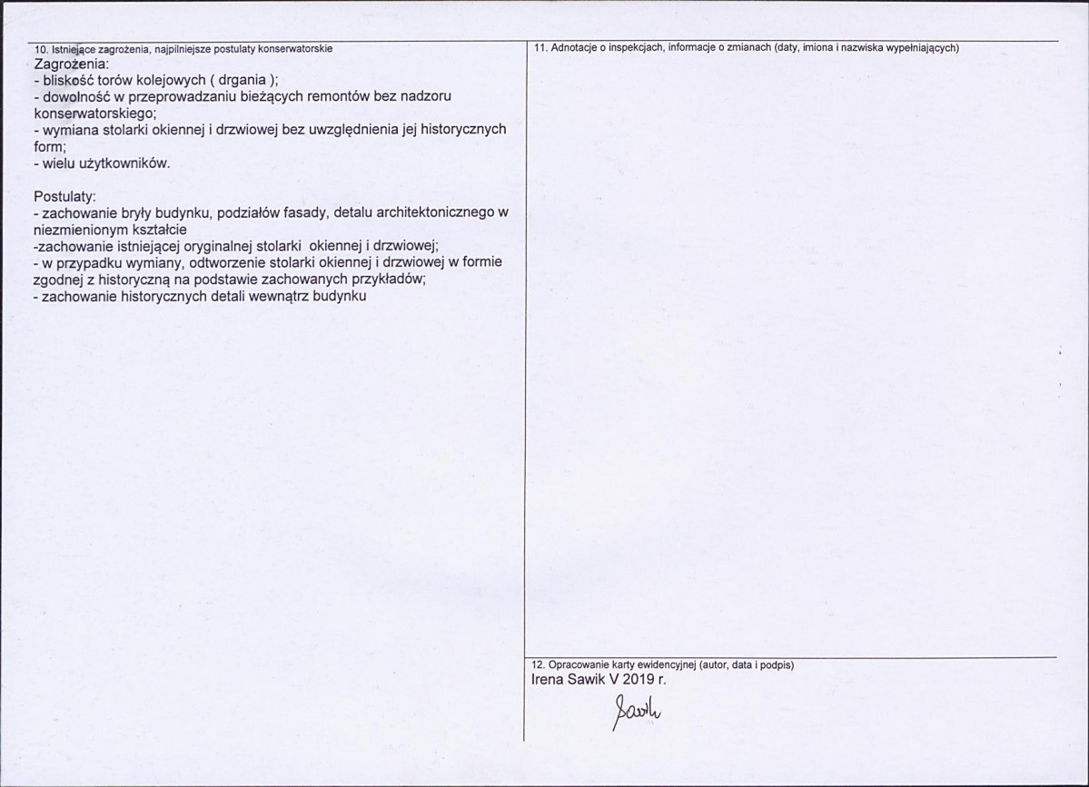 Karta obiektu niewpisanego do rejestru, skan nr 2