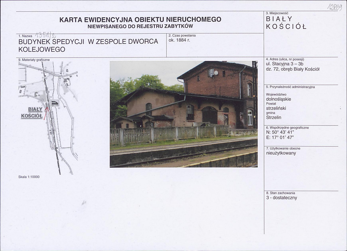 Karta obiektu niewpisanego do rejestru, skan nr 1