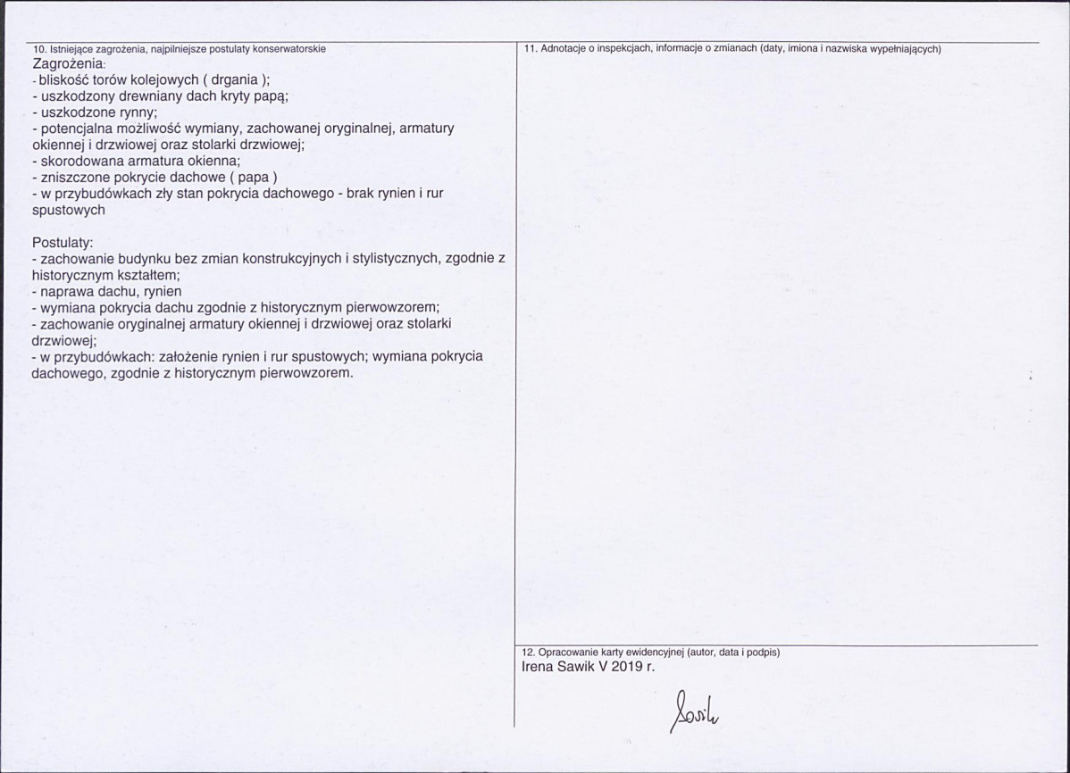 Karta obiektu niewpisanego do rejestru, skan nr 2