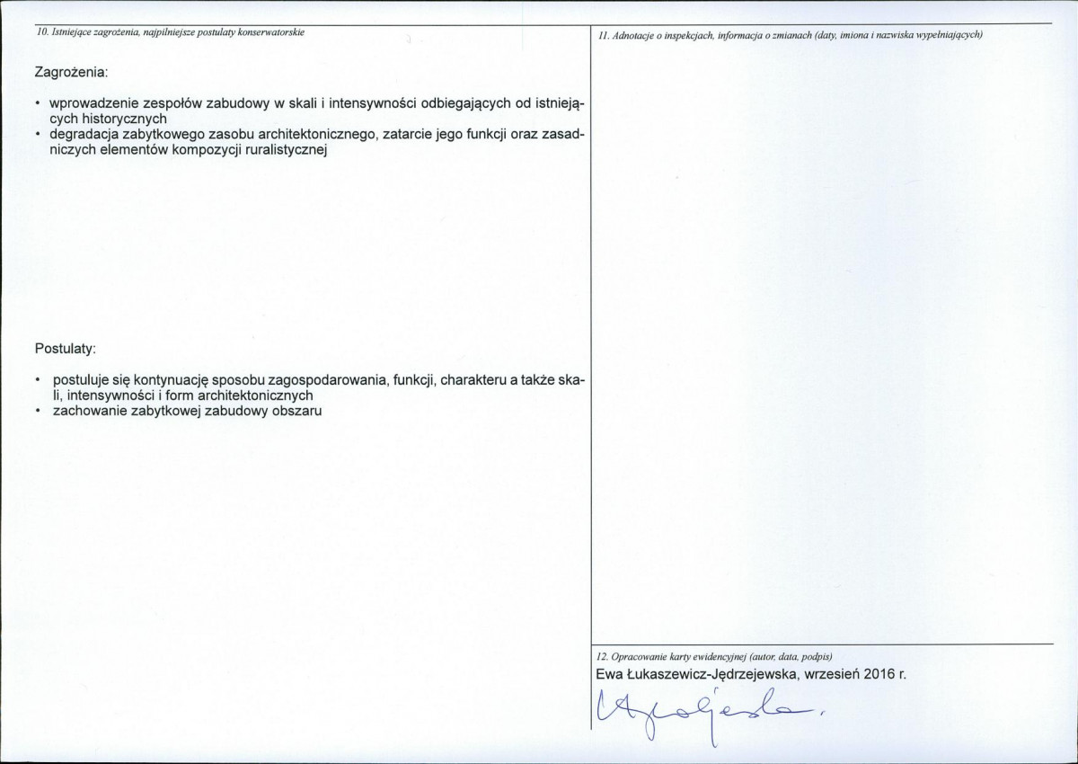 Karta obiektu niewpisanego do rejestru, skan nr 2