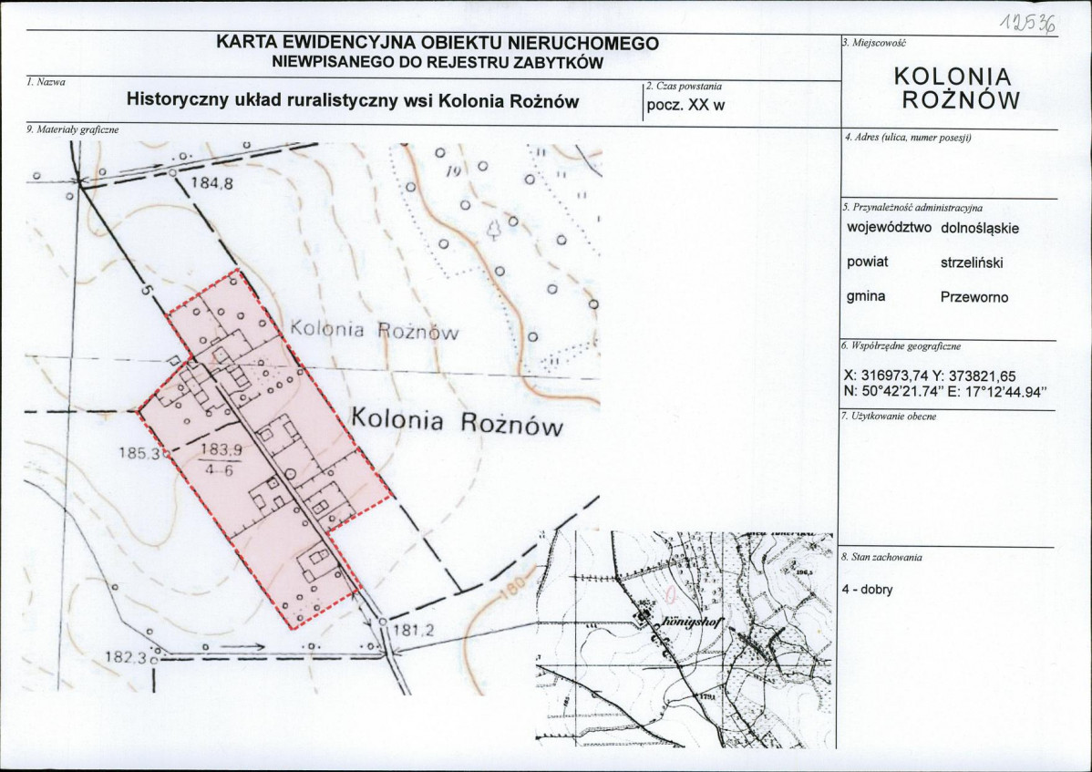 Karta obiektu niewpisanego do rejestru, skan nr 1