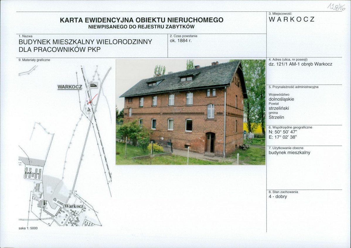 Karta obiektu niewpisanego do rejestru, skan nr 1