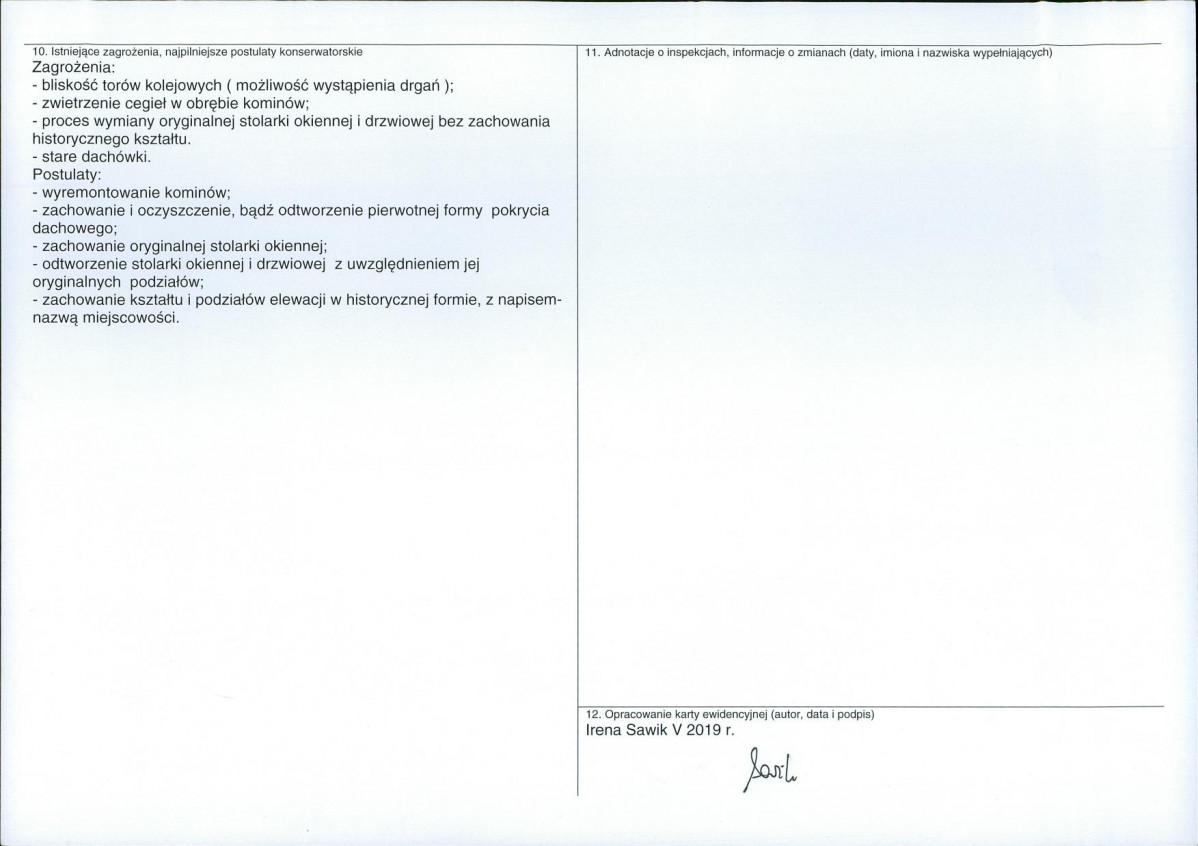 Karta obiektu niewpisanego do rejestru, skan nr 2