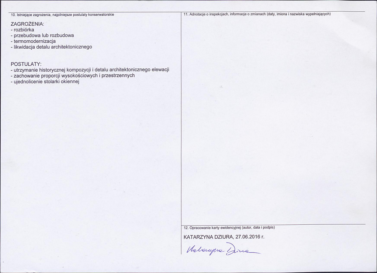 Karta obiektu niewpisanego do rejestru, skan nr 2