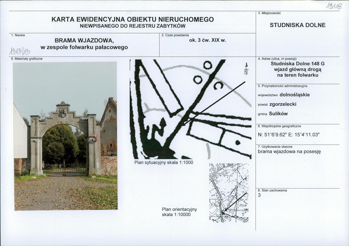 KEZN - Karta obiektu niewpisanego do rejestru, skan nr 1